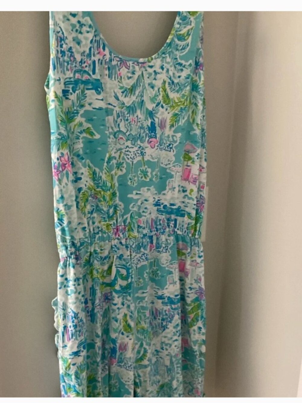 Lilly Pulitzer "What A Lovely Place" Analee Faux Wrap Ruffle Romper M - Picture 4 of 8